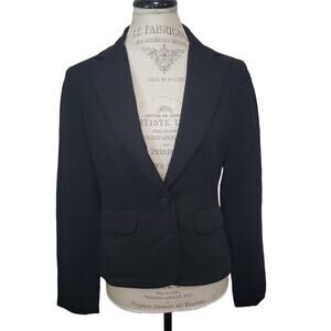 Nine & Company Basics Stretch Black Button Up Long Sleeved Blazer Suit Jacket